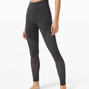 Lululemon Reveal 7/8 Tight *Digi Rain Graphite Grey Size 6